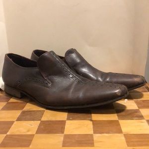 Aldo size 13 brown slip on dress shoes